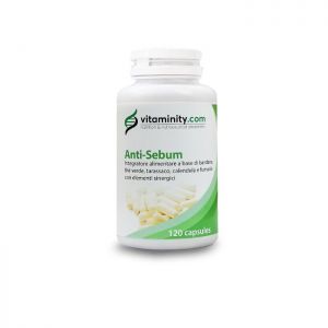 Vitaminity Anti Sebum, Regulacja Sebum Włosa Przeciwtrądzikowy Suplement 120kaps.