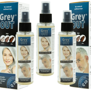 Zestaw Grey Out +Q10 Skuteczny Odsiwiacz Przywraca Kolor Siwym Włosów GreyOut 3x125ml